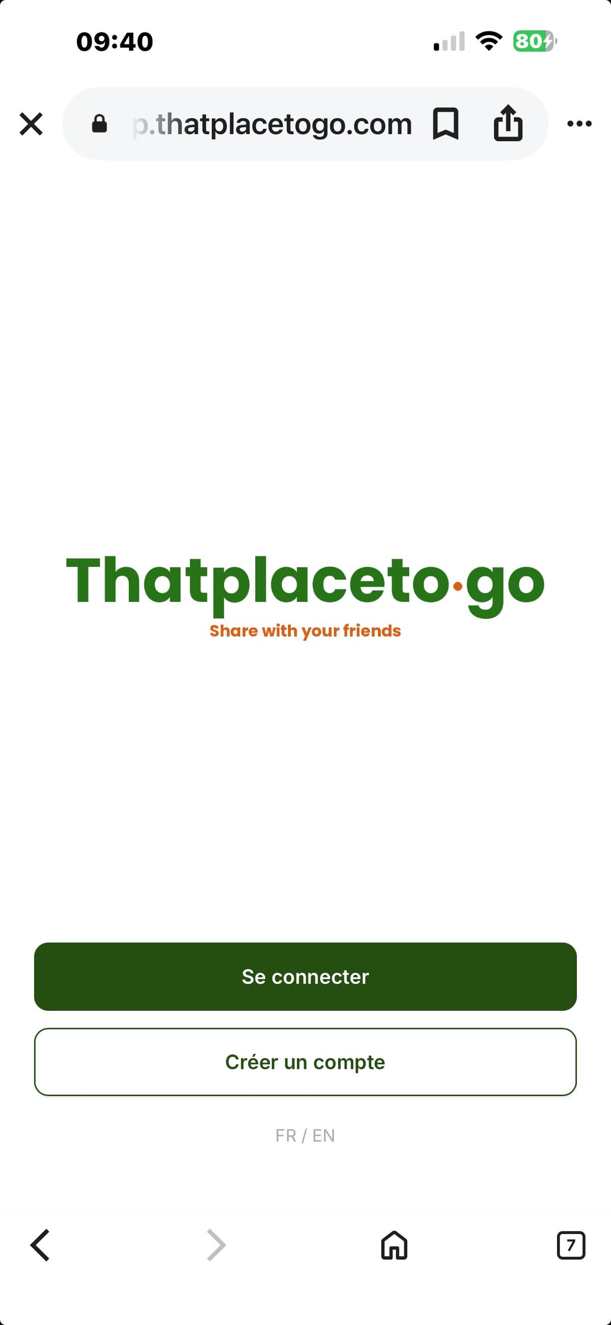 Thatplaceto.go — Accueil de l'application