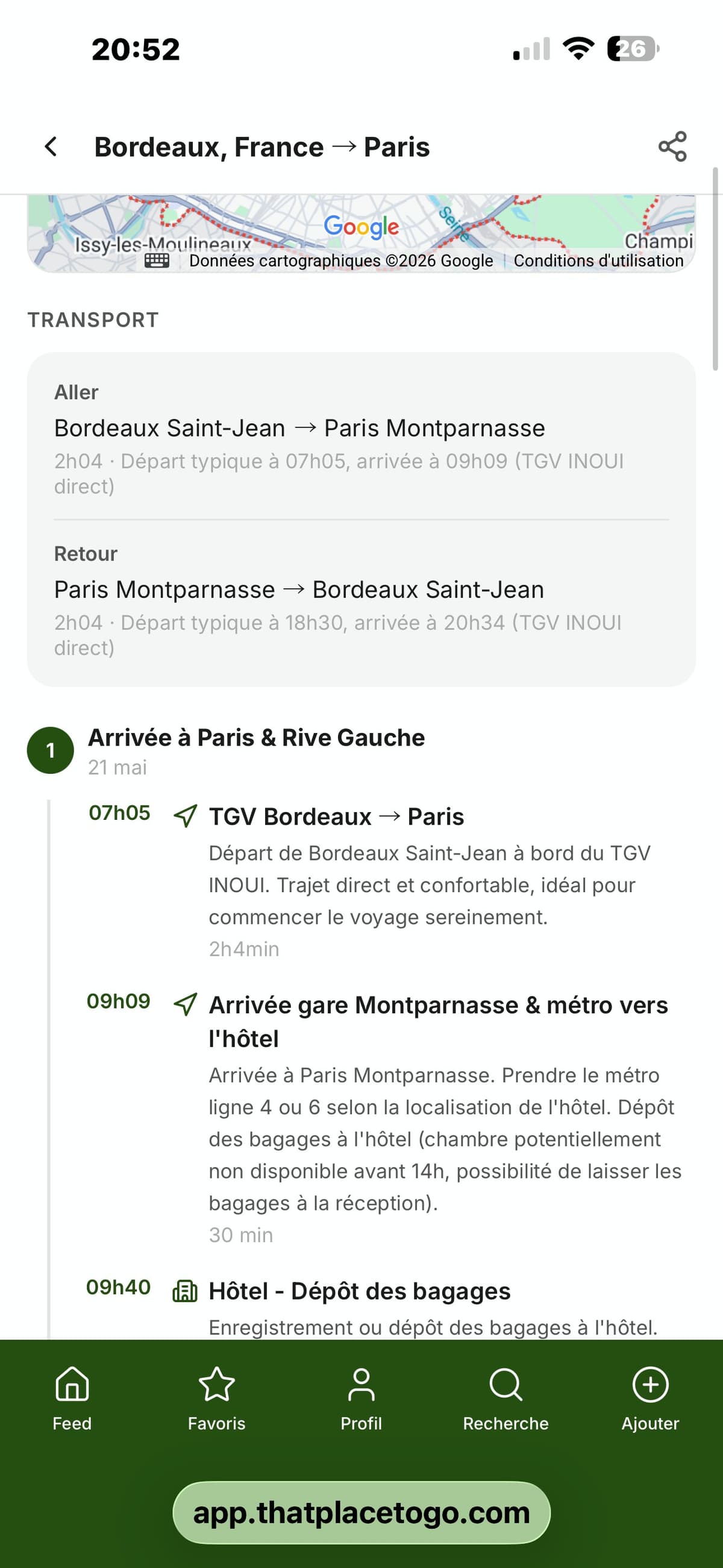 Itinéraire — ton voyage organisé